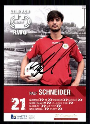 Ralf Schneider Rot-Weiss Oberhausen 2013-14 Autogrammkarte + A 75067