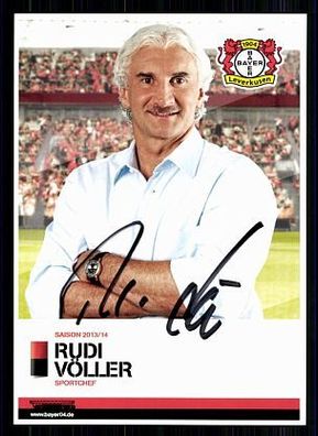 Rudi Völler Bayer Leverkusen 2013-14 Autogrammkarte Original Signiert + A 74390