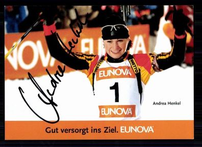 Andrea Henkel TOP Autogrammkarte Original Signiert Biathlon + A 75392
