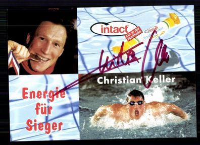 Christian Keller TOP Autogrammkarte Original Signiert Schwimmen + A 75295