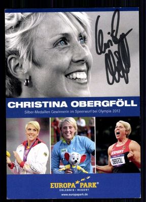 Christina Obergföll TOP Autogrammkarte Original Signiert Leichathletik + A 75482