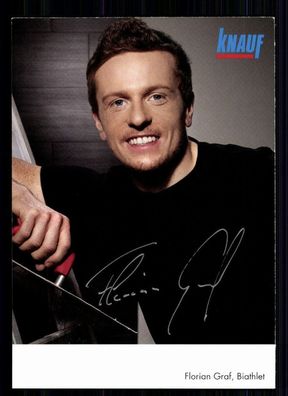 Florian Graf TOP Autogrammkarte Original Signiert Biathlon + A 75371