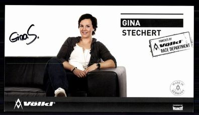 Gina Stechert Autogrammkarte Original Signiert Skialpine + G 9731