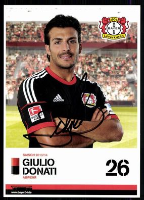 Giulio Donati Bayer Leverkusen 2013-14 Original Signiert 1. Karte + A 79115