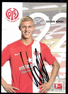 Julian Koch FSV Mainz 05 2013-14 Autogrammkarte Original Signiert+ A 79776