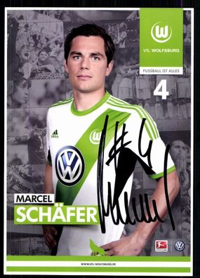 Marcel Schäfer VFL Wolfsburg 2013-14 Autogrammkarte + A 79152