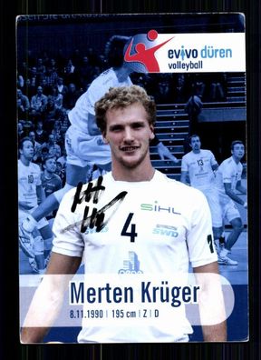Merten Krüger Evio Düren Autogrammkarte Original Signiert Volleyball + A 75721
