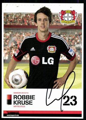 Robbie Kruse Bayer Leverkusen 2013-14 Original Signiert 2. Karte + A 79140