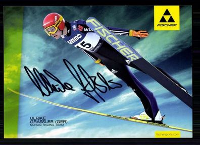 Ulrike Grässler TOP Autogrammkarte Original Signiert Skispringen + A 75309