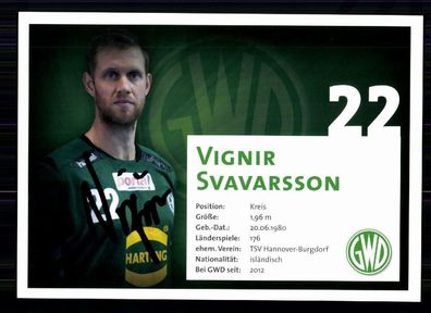 Vignir Svavarsson GWD Minden Autogrammkarte Original Signiert Handball + A 75801