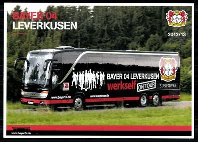 Bayer Leverkusen Mannschaftsbus Autogrammkarte 2012-13 2. Satz TOP + A 80594 OU
