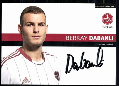 Berkay Dabanli 1. FC Nürnberg 2012-13 2. Karte Original Signiert + A 80525