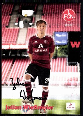 Julian Wießmeier 1. FC Nürnberg 2011-12 Autogrammkarte Original Signiert+ A 80890