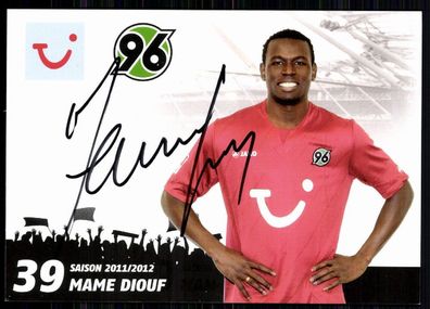 Mame Diouf Hanover 96 2011-12 Autogrammkarte Original Signiert + A 80982