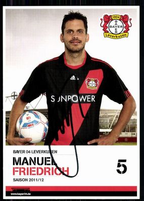 Manuel Friedrich Bayer Leverkusen 2011-12 2. Karte Original Signiert + A 81176