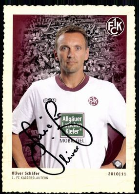 Oliver Schäfer 1. FC Kaiserslautern 2010-11 Original Signiert + A 80840