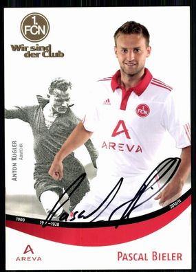 Pascal Bieler 1. FC Nürnberg 2010-11 Autogrammkarte Original Signiert + A 80817
