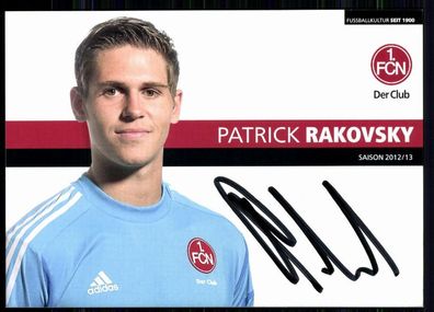 Patrick Rakovsky 1. FC Nürnberg 2012-13 2. Karte Original Signiert + A 80513