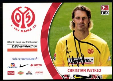 Christian Wetklo FSV Mainz 05 2008/09 Original Signiert + A 78081