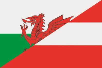 Fahne Flagge Wales-Österreich Premiumqualität