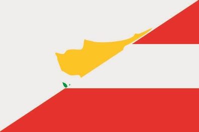 Fahne Flagge Zypern-Österreich Premiumqualität