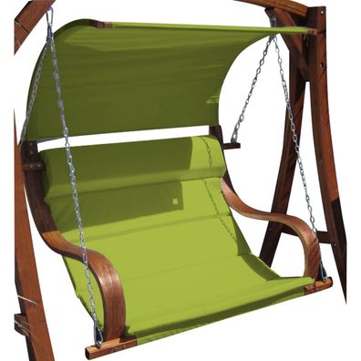 Design Sitzbank für Hollywoodschaukel aus Holz Lärche inkl. Dach SEAT-MERU-GRÜN