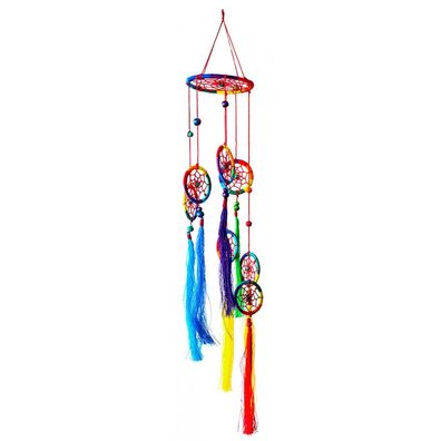Traumfänger Rainbow Spirale farbenfroh 9 x 60 cm Dreamcatcher Windspiel