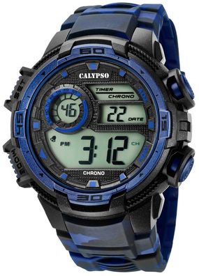 Calypso | Herrenuhr digital Quarz mit Alarm schwarz/ blau K5723/1