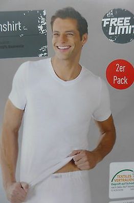 Herren Unterziehshirt Unterhemd weiß schwarz 2er Pack. 5 M, 6 L, 7 XL, 8 XXL