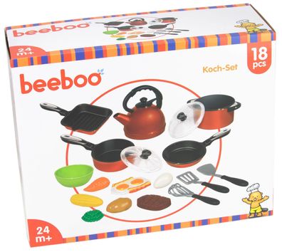 Beboo Kinderküche Koch Set 18 teilig Kochtopf Pfannen Rührbesen und mehr
