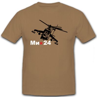 Mil-24 Russischer Hubschrauber Helikopter 24 Mil Mi-24 Sowjetunion T Shirt #5928