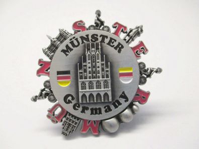 Münster Rathaus Magnet Metall Souvenir Germany 7 cm