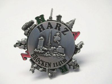 Harz Brocken Hexe Magnet mit Drehscheibe Drehrad Souvenir Germany