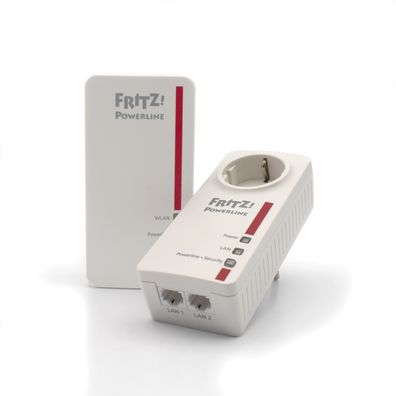 AVM Fritz Powerline 1260E/1220E WLAN Set (WLAN-Access Point, ideal für Media-Strea