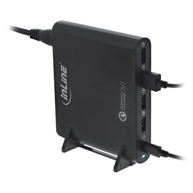 InLine® Quick Charge 3.0 USB Notebook-Netzteil, Ladegerät, 4x USB A + USB Typ-C,