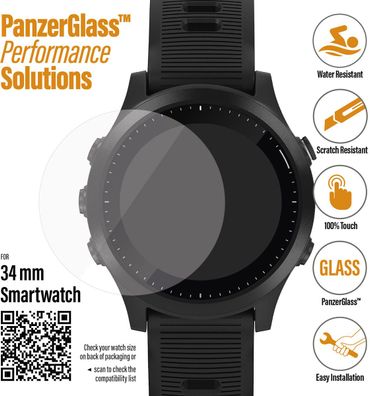 PanzerGlass für Smartwatch Garmin Forerunner 645, 34 mm