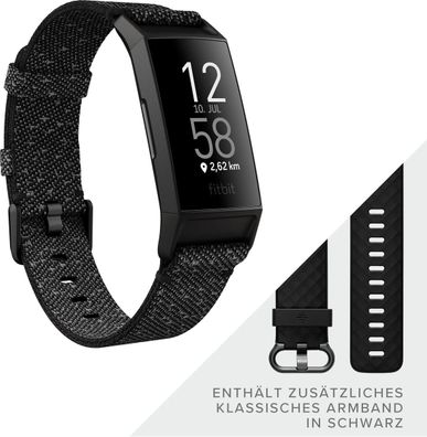fitbit Charge 4 (NFC), SE Black/ Granite Reflective Woven