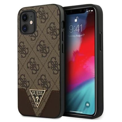 Guess Triangle Collection Hard Case Hülle für Apple iPhone 12 mini (5.4) - Braun