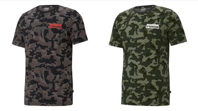 PUMA Herren CORE CAMO AOP Tee / T-Shirt Kurzarm Camouflage