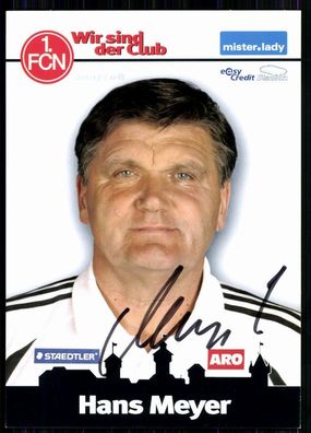 Hans Meyer 1. FC Nürnberg 2007-08 1. Karte Original Signiert + A 82089