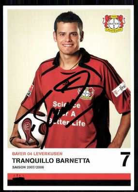 Tranquillo Barnetta Bayer Leverkusen 2007-08 1. Karte Original Signiert + A 82207