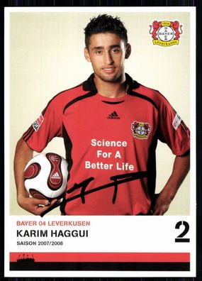 Karim Haggui Bayer Leverkusen 2007-08 1. Karte Original Signiert + A 82221