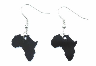 Afrika Ohrringe Miniblings Hänger Reggae Kontinent Land Rasta Acrylglas black