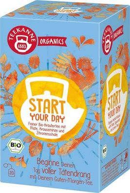 Teekanne Organics Start Your Day Bio-Kräutertee, Teebeutel im Kuvert