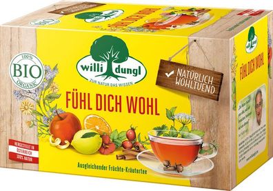 Willi Dungl Bio Fühl Dich Wohl, ausgleichender Früchte-Kräutertee, Teebeutel im