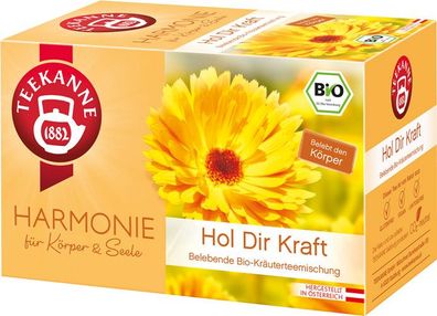 Teekanne Harmonie Bio Hol Dir Kraft, belebende Kräuterteemischung, Teebeutel im