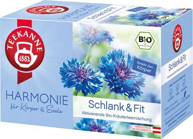 Teekanne Harmonie Bio Schlank & Fit, aktivierende Kräuterteemischung, Teebeutel