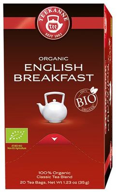 Teekanne Bio English Breakfast, Schwarztee, Teebeutel im Kuvert, 2. Entnahmefach