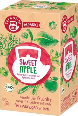 Teekanne Organics Sweet Apple Bio-Früchtetee, Teebeutel im Kuvert
