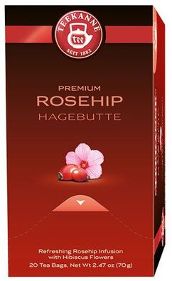 Teekanne Premium Hagebutte mit Hibiskus, Früchtetee, Teebeutel im Kuvert, 2. Ent